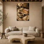 Mille Feuille Coffee & Dessert Wall Art Canvas Print presented in a sophisticated home setting