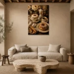 Cappuccino Pastry Coffee & Dessert Wall Art Canvas Print presented in a sophisticated home setting
