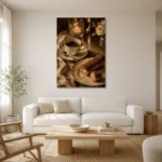 Chocolate Eclair Coffee & Dessert Wall Art Canvas Print styled in a refined neutral interior