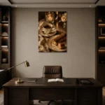 Chocolate Eclair Coffee & Dessert Wall Art Canvas Print displayed in a contemporary gallery-inspired room