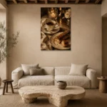 Chocolate Eclair Coffee & Dessert Wall Art Canvas Print presented in a sophisticated home setting