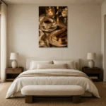 Chocolate Eclair Coffee & Dessert Wall Art Canvas Print showcased in an elegant minimalist interior