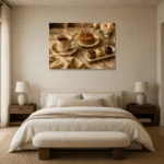 Petit Fours Coffee & Dessert Wall Art Canvas Print showcased in an elegant minimalist interior