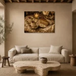 Layer Cake Coffee & Dessert Wall Art Canvas Print presented in a sophisticated home setting