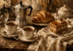 Croissant Espresso Coffee & Dessert Wall Art Canvas Print