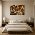 Croissant Espresso Coffee & Dessert Wall Art Canvas Print showcased in an elegant minimalist interior