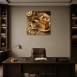 Napoleon Pastry Coffee & Dessert Wall Art Canvas Print displayed in a contemporary gallery-inspired room