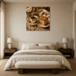 Napoleon Pastry Coffee & Dessert Wall Art Canvas Print showcased in an elegant minimalist interior