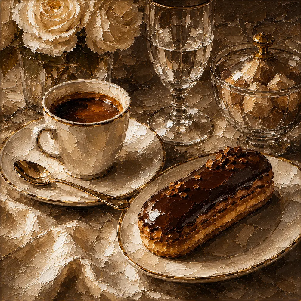 Parisian Eclair Coffee & Dessert Wall Art Canvas Print