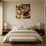 Parisian Eclair Coffee & Dessert Wall Art Canvas Print showcased in an elegant minimalist interior