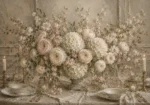 Blush Hydrangea Floral Dining Room Wall Art Canvas Print