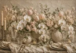 White Orchid Floral Dining Room Wall Art Canvas Print