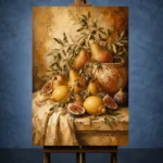 Mediterranean Pear and Fig Fruit Still Life Wall Art Canvas Print - Image 2