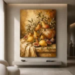 Mediterranean Pear and Fig Fruit Still Life Wall Art Canvas Print - Image 4