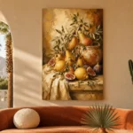 Mediterranean Pear and Fig Fruit Still Life Wall Art Canvas Print - Image 6