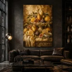 Ornate Pear and Fig Fruit Still Life Wall Art Canvas Print - Image 5