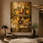 Ornate Pear and Fig Fruit Still Life Wall Art Canvas Print - Image 7