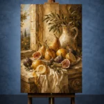Window Pear and Fig Fruit Still Life Wall Art Canvas Print - Image 2
