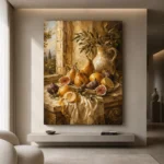 Window Pear and Fig Fruit Still Life Wall Art Canvas Print - Image 4