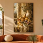 Window Pear and Fig Fruit Still Life Wall Art Canvas Print - Image 6