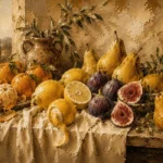 Tuscan Citrus and Fig Fruit Still Life Wall Art Canvas Print
