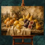 Tuscan Citrus and Fig Fruit Still Life Wall Art Canvas Print - Image 2
