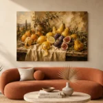 Tuscan Citrus and Fig Fruit Still Life Wall Art Canvas Print - Image 3
