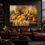 Tuscan Citrus and Fig Fruit Still Life Wall Art Canvas Print - Image 4