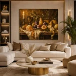 Candlelit Citrus and Fig Fruit Still Life Wall Art Canvas Print - Image 10