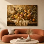Rustic Citrus and Fig Fruit Still Life Wall Art Canvas Print - Image 3
