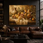 Rustic Citrus and Fig Fruit Still Life Wall Art Canvas Print - Image 4