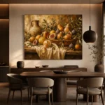 Rustic Citrus and Fig Fruit Still Life Wall Art Canvas Print - Image 5