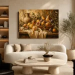 Rustic Citrus and Fig Fruit Still Life Wall Art Canvas Print - Image 7