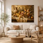 Rustic Citrus and Fig Fruit Still Life Wall Art Canvas Print - Image 8