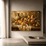 Rustic Citrus and Fig Fruit Still Life Wall Art Canvas Print - Image 11