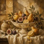 Classical Pedestal Bowl Fruit Still Life Wall Art Canvas Print