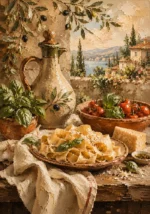 Tuscan Pasta Still Life Italian Dining Wall Art Canvas Print