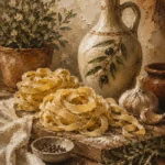 Olive Oil Pasta Still Life Italian Dining Wall Art Canvas Print