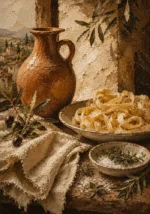 Terracotta Pitcher Pasta Still Life Italian Dining Wall Art Canvas Print