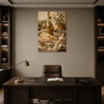 Olive Oil Pasta Sheets Italian Dining Wall Art Canvas Print displayed in a contemporary gallery-inspired room