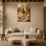 Olive Oil Pasta Sheets Italian Dining Wall Art Canvas Print presented in a sophisticated home setting