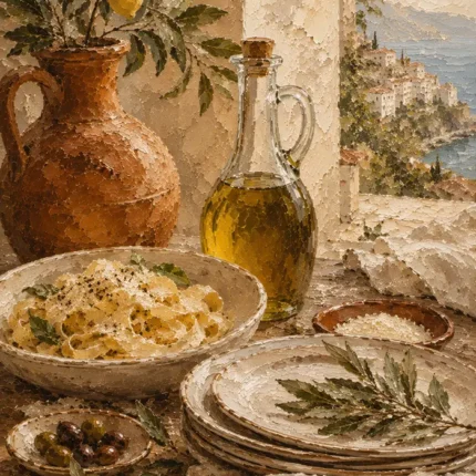 Lemon Grove Pasta Italian Dining Wall Art Canvas Print