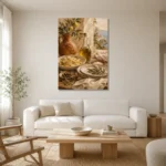 Lemon Grove Pasta Italian Dining Wall Art Canvas Print styled in a refined neutral interior