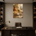 Lemon Grove Pasta Italian Dining Wall Art Canvas Print displayed in a contemporary gallery-inspired room