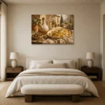 Tuscan Terrace Pasta Italian Dining Wall Art Canvas Print showcased in an elegant minimalist interior
