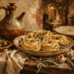 Evening Courtyard Pasta Italian Dining Wall Art Canvas Print