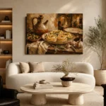 Evening Courtyard Pasta Italian Dining Wall Art Canvas Print - Image 7