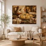 Evening Courtyard Pasta Italian Dining Wall Art Canvas Print - Image 8