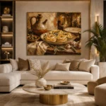 Evening Courtyard Pasta Italian Dining Wall Art Canvas Print - Image 10