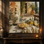 Lemon Courtyard Pasta Italian Dining Wall Art Canvas Print - Image 2